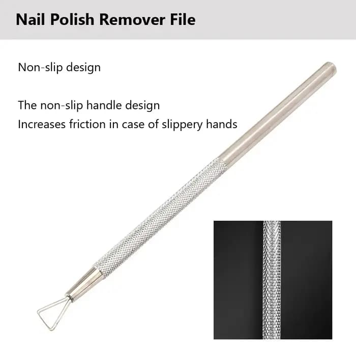 Outil de dissolvant de vernis à ongles en acier inoxydable, grattoir à ongles en Gel, poussoir à cut