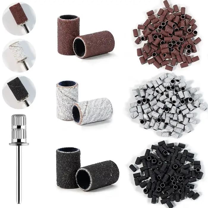 Mini bandes de ponçage zébrées pour ongles, machine électrique, forets à ongles, dissolvant de verni