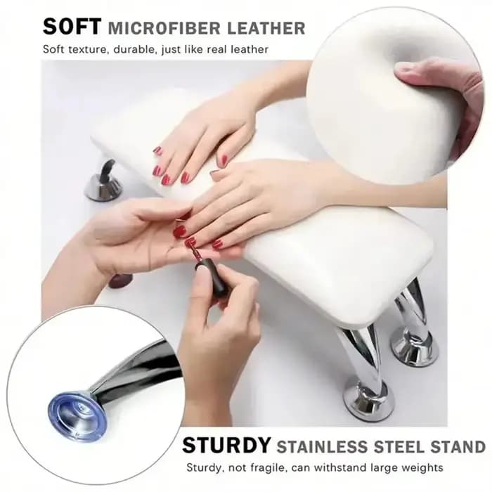 Grand accoudoir professionnel pour ongles, haute qualité, cuir PU, microfibre, lampe à ongles, oreil