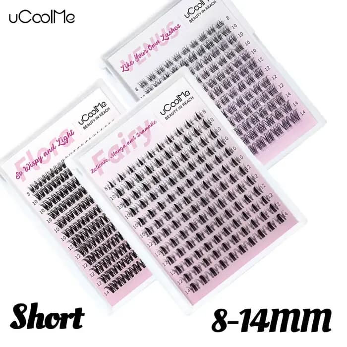 Extensions de cils individuels Manga uCoolMe Lashes Short Fairy Venus Flora 0.05mm, bouquets à espac