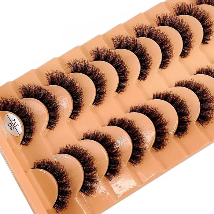 Nouvelles 7/10 paires de faux cils en vison synthétique faits à la main, maquillage naturel nude, si