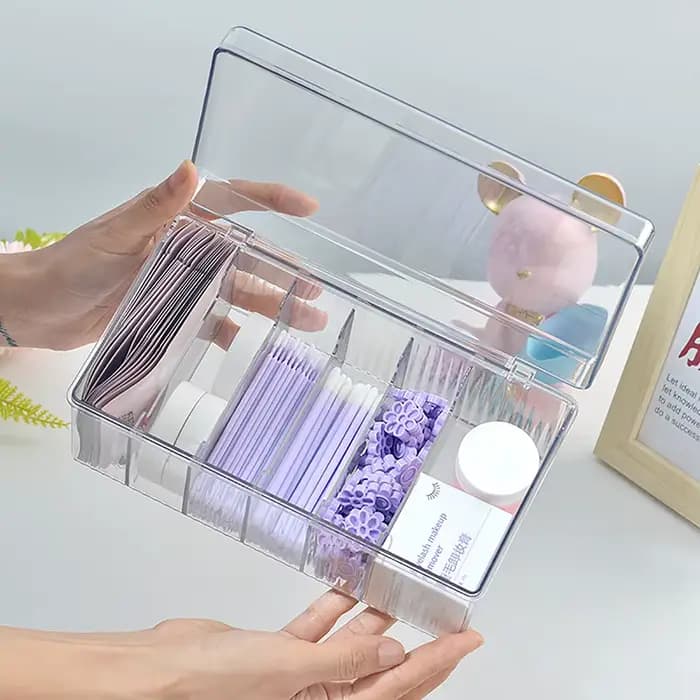 Boîte de rangement de grande capacité pour outils de maquillage, étui à pince à épiler pour extensio