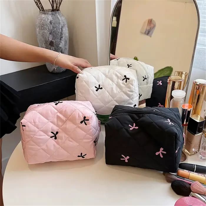 Pochette à maquillage brodée pour femmes