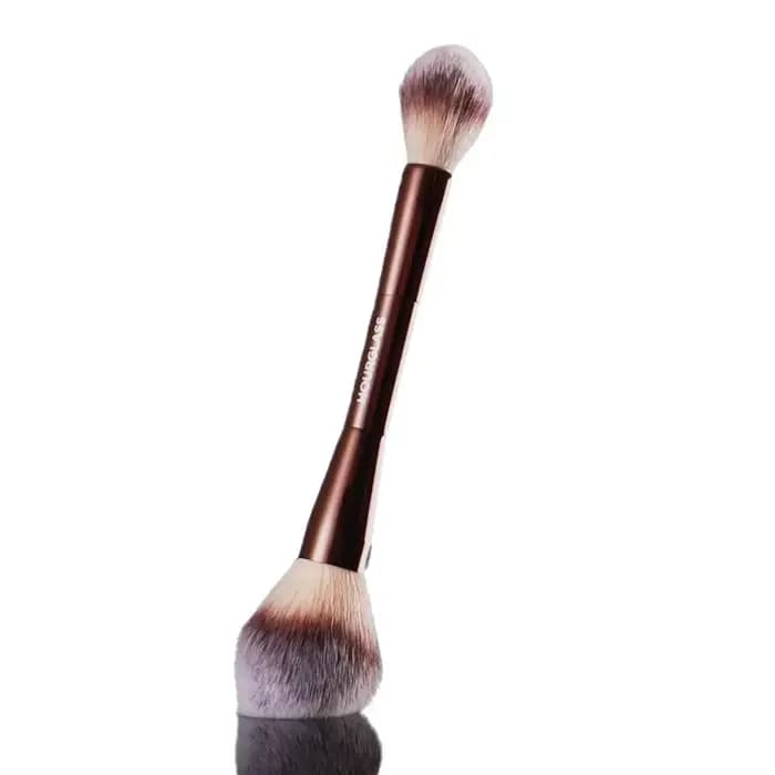 HOURGLASS Pinceau de maquillage professionnel double tête - Kabuki à dessus plat 2 en 1 pour fond de teint liquide