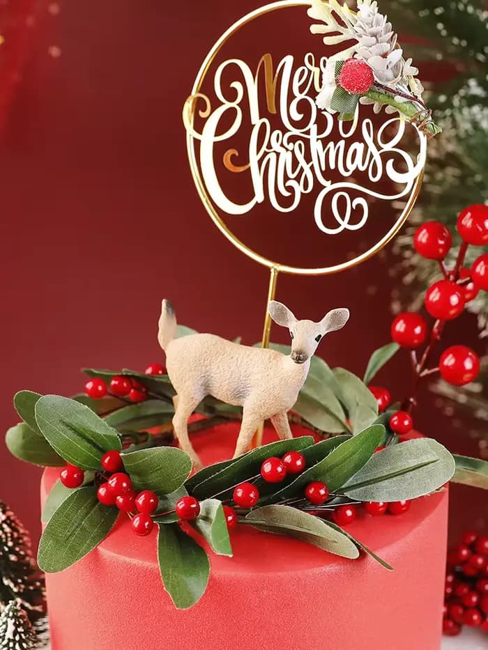 Décorations de gâteau joyeux Noël pour filles, décorations de cerf, fête d'anniversaire, baby shower, fournitures de cuisson des travailleurs, cadeaux d'amour
