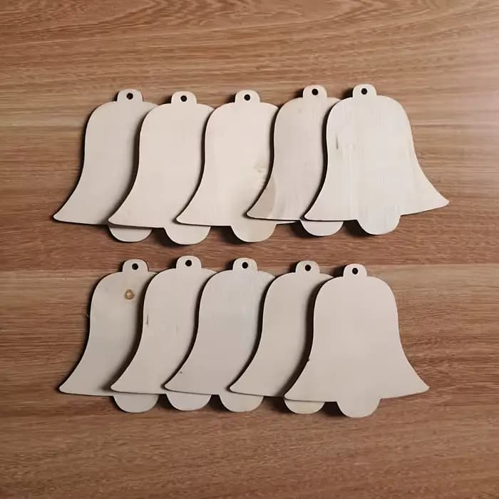 Ornements de noël en bois pour peindre, bricolage, cloches vierges, découpes, ornement en bois inachevé pour l'artisanat, arbre de noël suspendu, 10 pièces