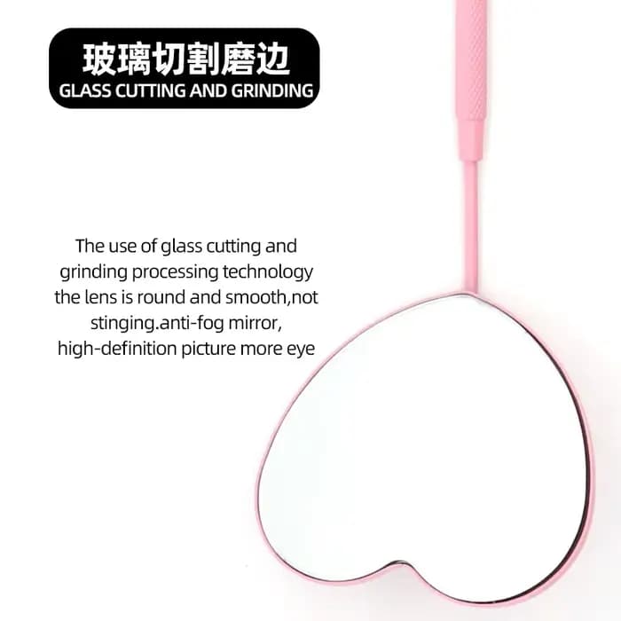 Miroir de contrôle d'extensions de cils en forme de cœur
