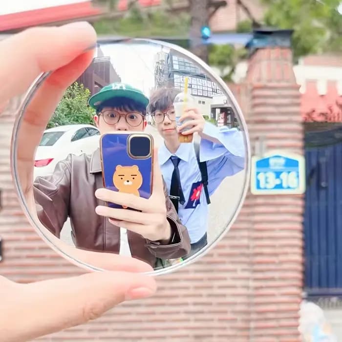 Miroir convexe rond, accessoires photo pour selfie