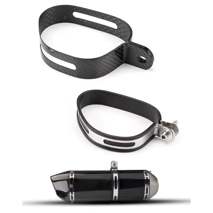 Accessoires pour système d'échappement de moto, support de fixation, anneau de fixation, fibre de carbone, acier inoxydable, pièces de rechange