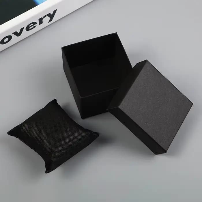 Boîtes à montres pour emballage et présentation, boîtes cadeaux noires, boîtes décoratives en papier, boîtes à bracelets en papier, accessoires de bijouterie en papier