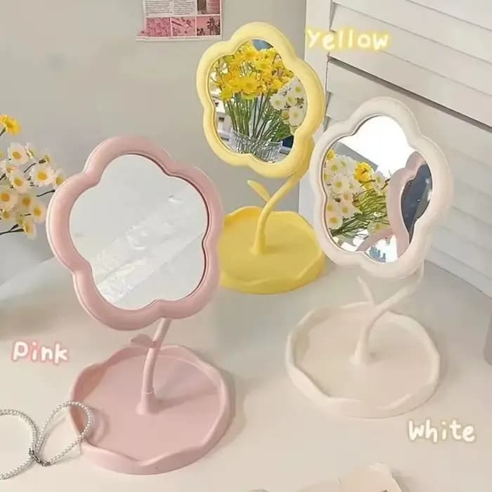 Miroir créatif en forme de fleur pour décoration de maquillage de vanité de bureau