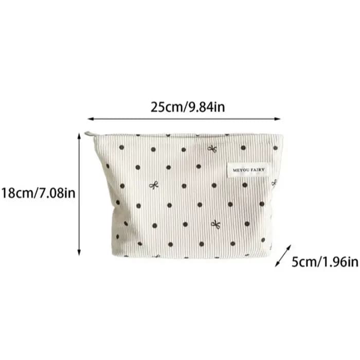 Trousse de maquillage de voyage en velours côtelé avec motif d'arc
