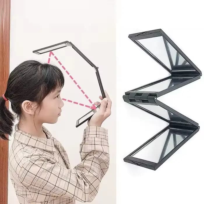 Nouveau miroir de maquillage compact pliable à quatre faces multi-angles