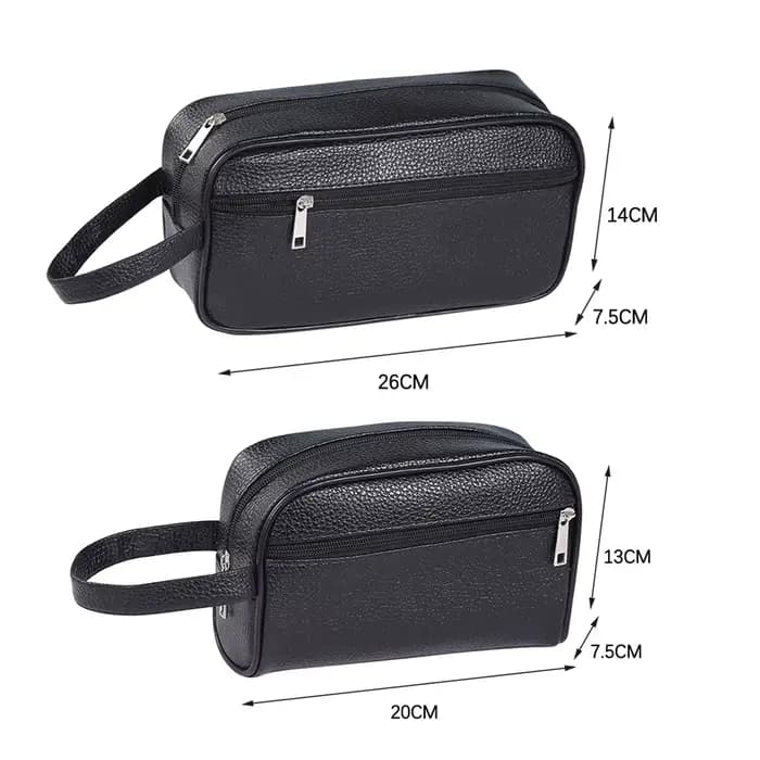 Trousse de toilette de voyage en cuir PU pour hommes et femmes