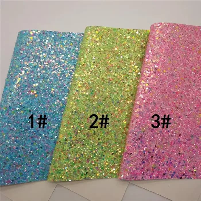 Tissu en Faux Vinyle à Paillettes de Couleurs Pastels