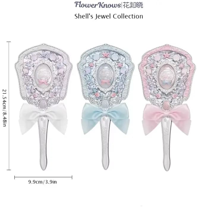 Flower Knows Shell's Jewel Collection Miroir Cosmétique portatif Outils de maquillage compacts