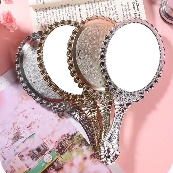Miroir à main vintage, miroir de maquillage européen vintage