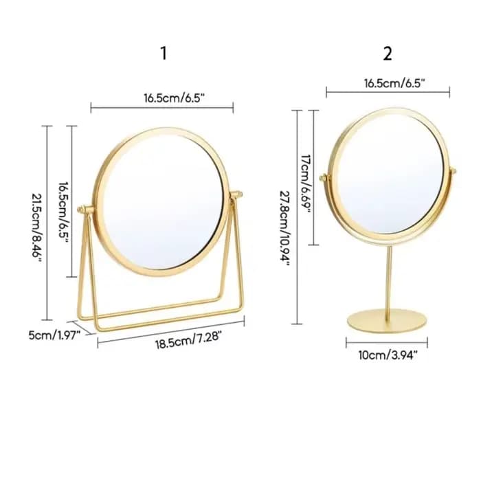 Miroir de Maquillage Rotatif Haute Définition Style Européen en Métal