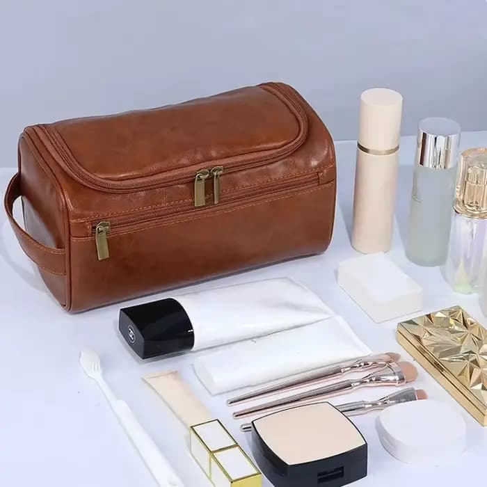 Trousse de Toilette en Cuir pour Hommes et Femmes