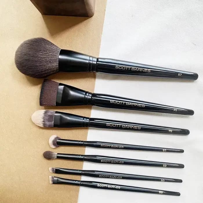 Ensemble de pinceaux de maquillage noirs de luxe de SCOTT