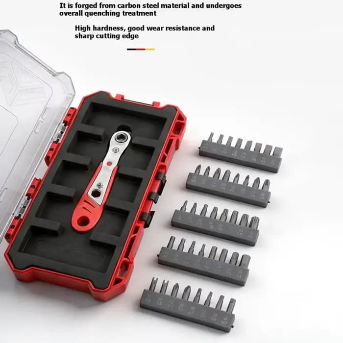 Ensemble d'outils industriels A36T - 42 pièces - Clés à cliquet, tournevis, forets et autres accessoires