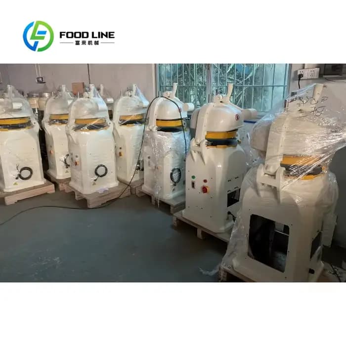 Machine automatique personnalisée pour la division et le façonnage de mini-pains, idéale pour la fabrication de roti et la production de boules de pâte en boulangerie.