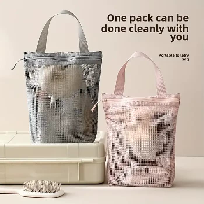 Trousse de toilette de voyage en maille à séchage rapide – Grande capacité