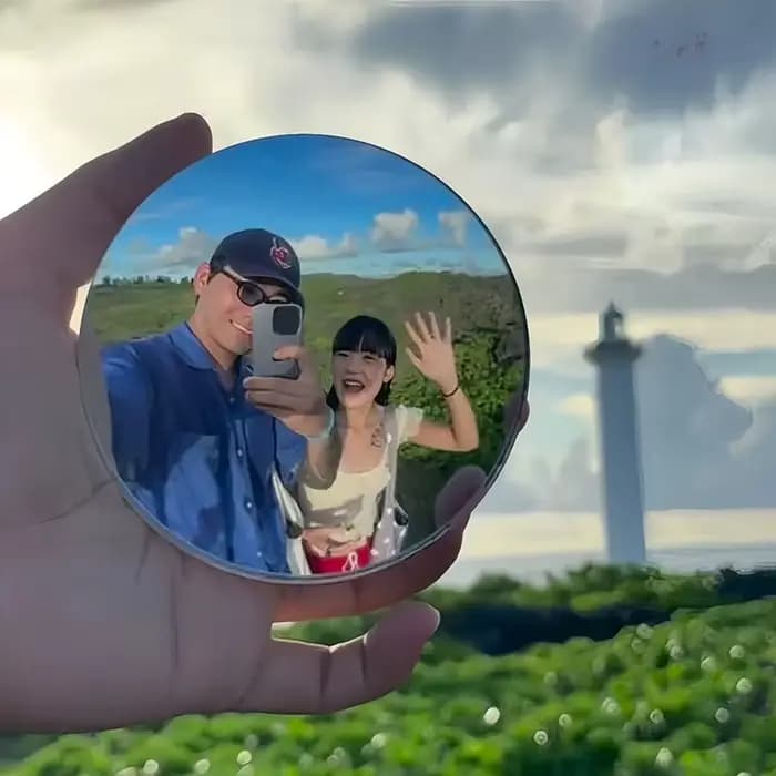 Miroir convexe rond, mini miroir portable