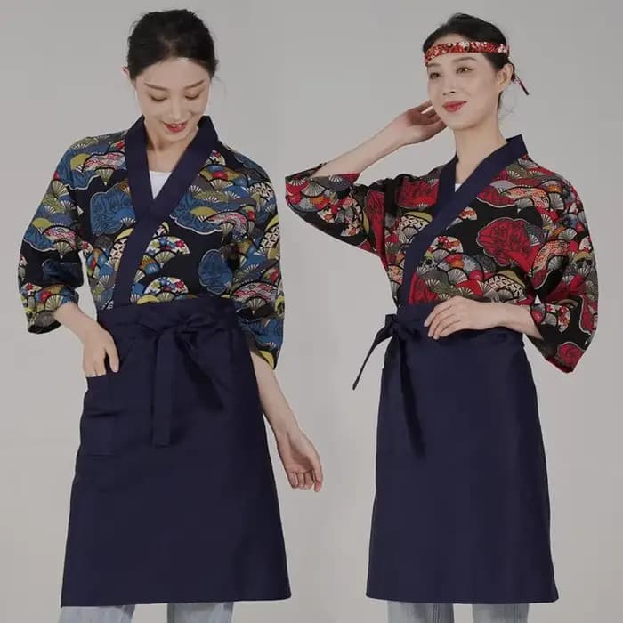 Vêtements de Cuisine japonaise, Kimono Sushi, vêtements de travail personnalisés pour Chef, Restaurant, serveur, Logo brodé imprimé