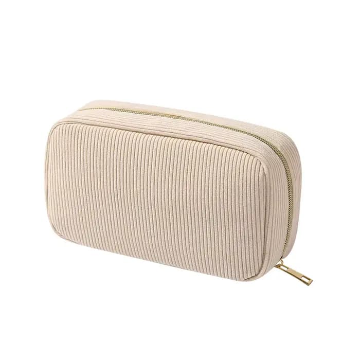 Nouvelle trousse de maquillage minimaliste en velours côtelé