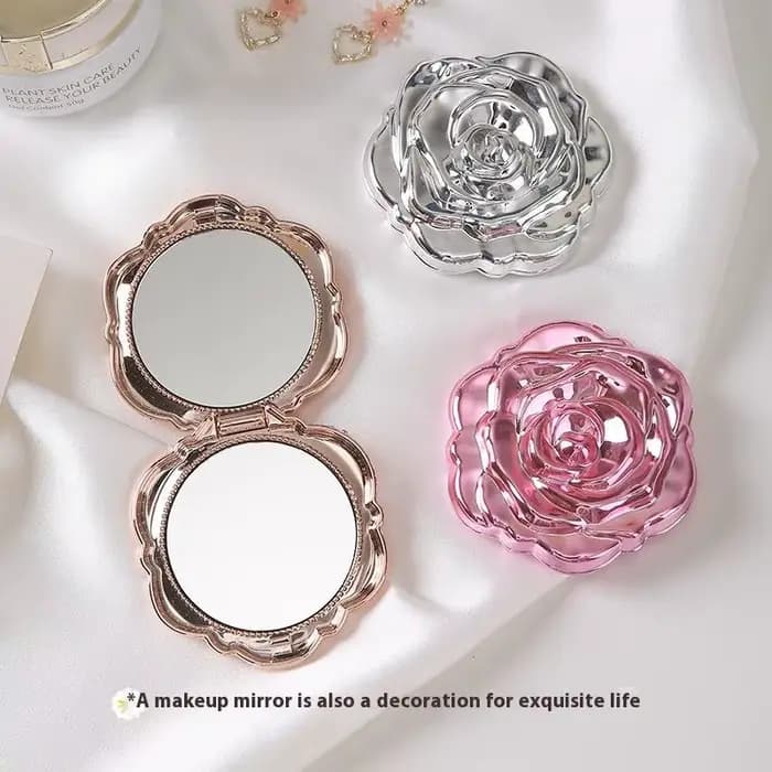Mini miroir Portable rétro fleur de Rose