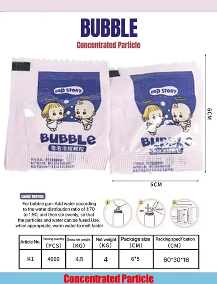 10-30 pièces Machine à bulles supplément liquide coloré bulle concentré granulés 10 pièces ≈ 500ml pistolet à bulles supplément granulés