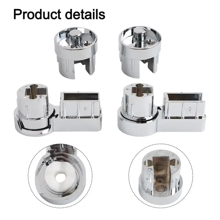 1 ensemble de charnières de paroi de douche avec placage chromé, supports ABS parfaitement conçus pour verre de 6 mm, améliore l'apparence de la salle de bain