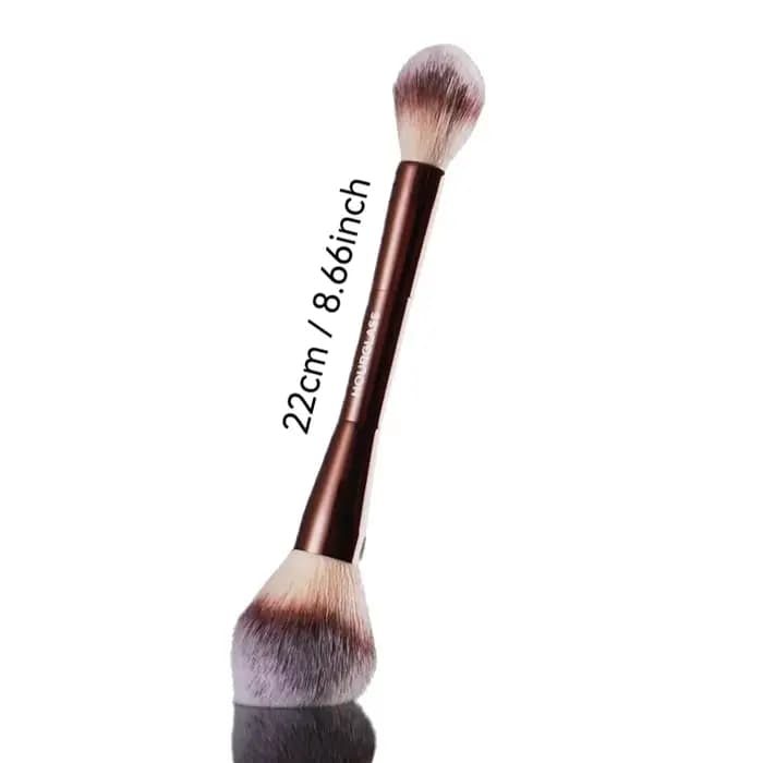 HOURGLASS Pinceau de maquillage professionnel double tête - Kabuki à dessus plat 2 en 1 pour fond de teint liquide