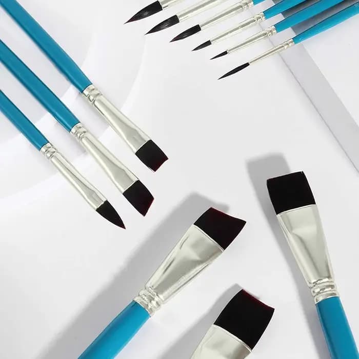 Lot de 12 pinceaux professionnels pour maquillage artistique avec poils en nylon