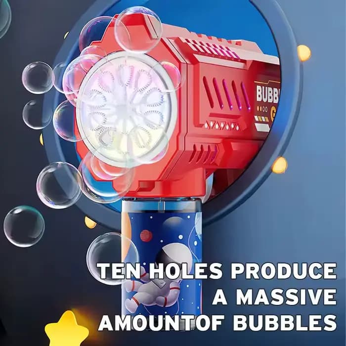 Pistolet à bulles entièrement automatique, Machine à bulles de fusée, souffleur automatique avec jouet liquide à bulles pour enfants, cadeaux de bulles de plage en plein air