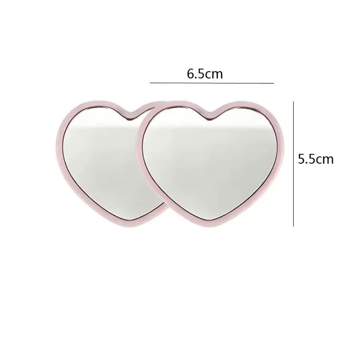 Mini miroir de maquillage mignon en forme de cœur