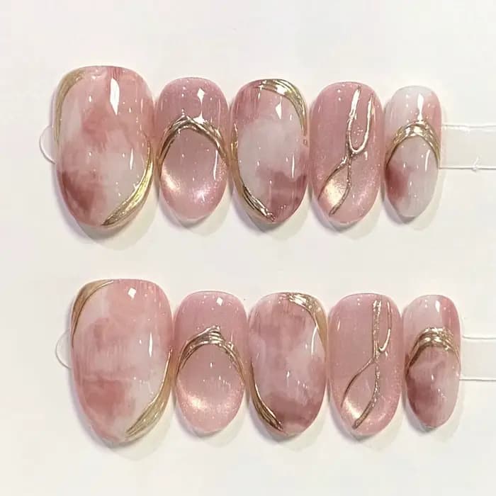 10 pièces blanc français rose coeur diamant manucure Art doux