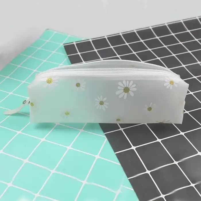1Pc Trousse à crayons transparente Kawaii Daisy Gift Estuches