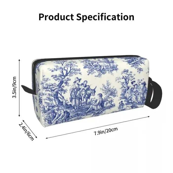 Trousse de Toilette de Voyage à Motif Bleu Marine Français