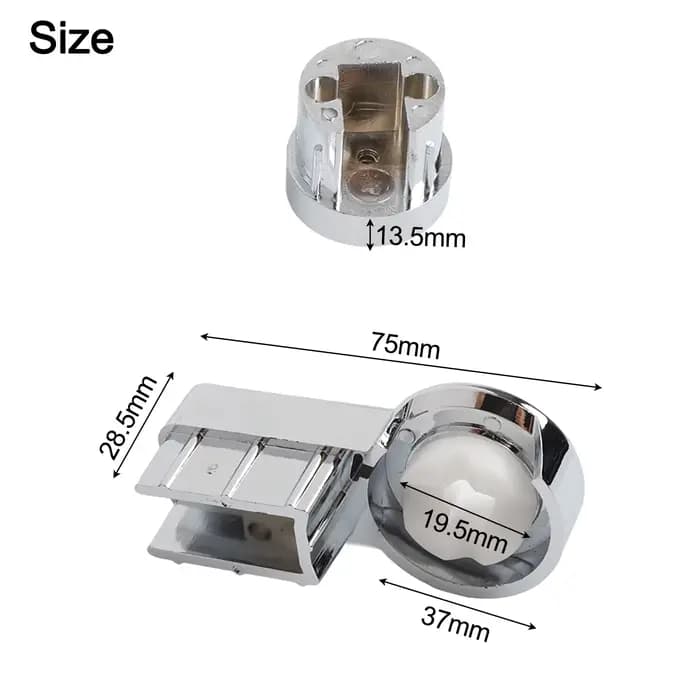  1 jeu de supports de charnières de douche en ABS chromé pour verre de 6 mm, support fiable