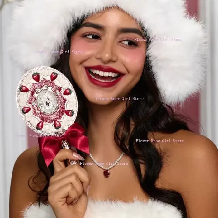 Flower Knows – miroir à main cupidon aux fraises