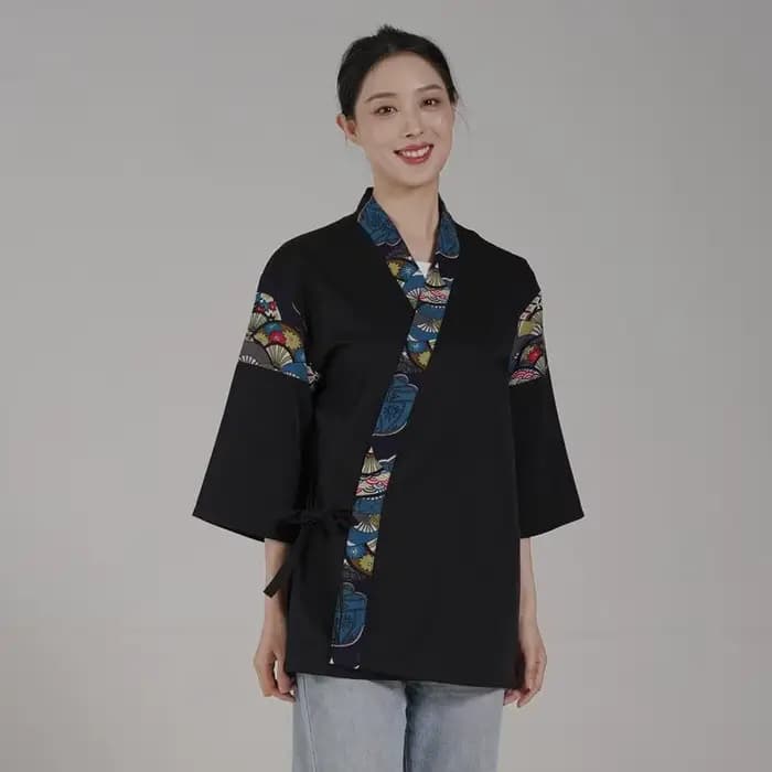 Vêtements de Cuisine japonaise, Kimono Sushi, vêtements de travail personnalisés pour Chef, Restaurant, serveur, Logo brodé imprimé