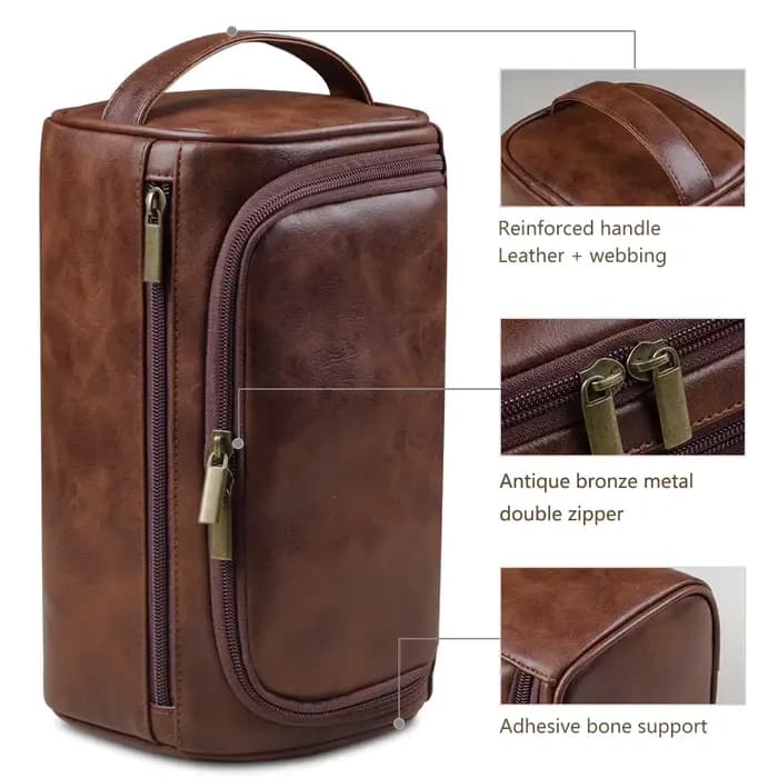 Trousse de toilette en cuir pour hommes et femmes