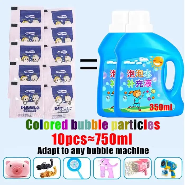 10-30 pièces Machine à bulles supplément liquide coloré bulle concentré granulés 10 pièces ≈ 500ml pistolet à bulles supplément granulés