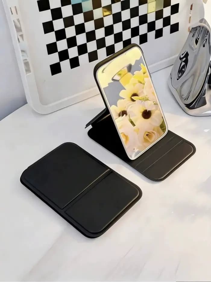 Miroir de maquillage portable pliable | Compact et adapté aux voyages | Convient aux étudiants
