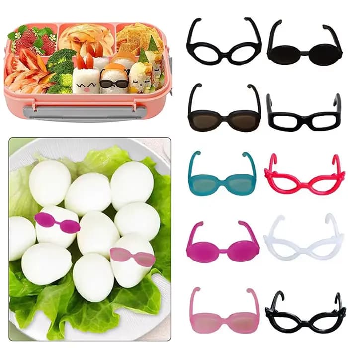 Lot de 4/8/16 outils de décoration pour bento, décorations alimentaires, lunettes, accessoires de tête, décorations pour buffet et sandwichs, pour la décoration de boîtes bento
