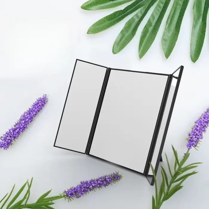 Miroir cosmétique de voyage portable à trois volets