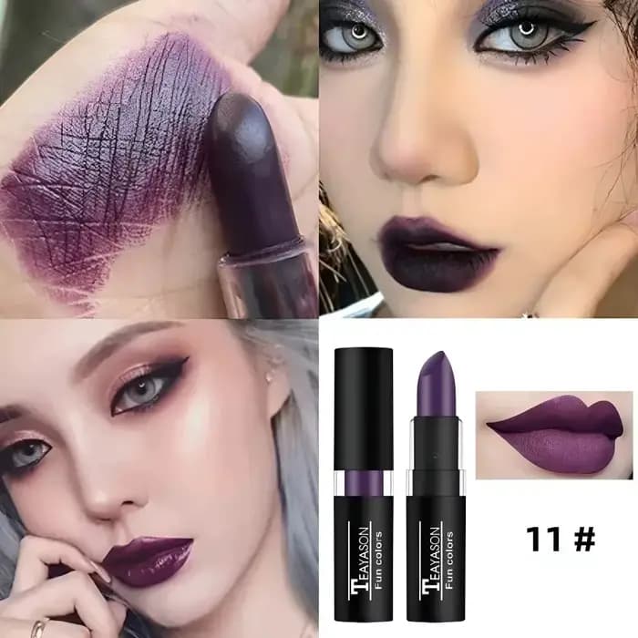 Rouge à lèvres mat violet imperméable-peinture de maquillage de scène créative d'halloween longue durée