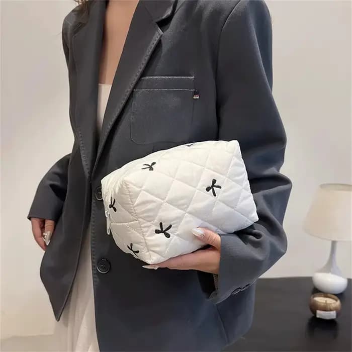 Pochette à maquillage brodée pour femmes